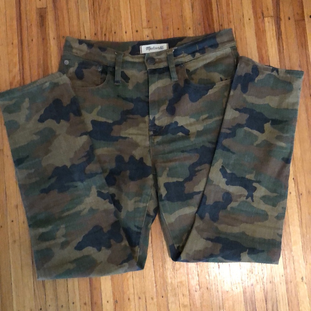 Madewell camo high rise slim boy jean